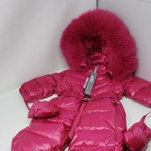 Add baby girls one piece snowsuit
